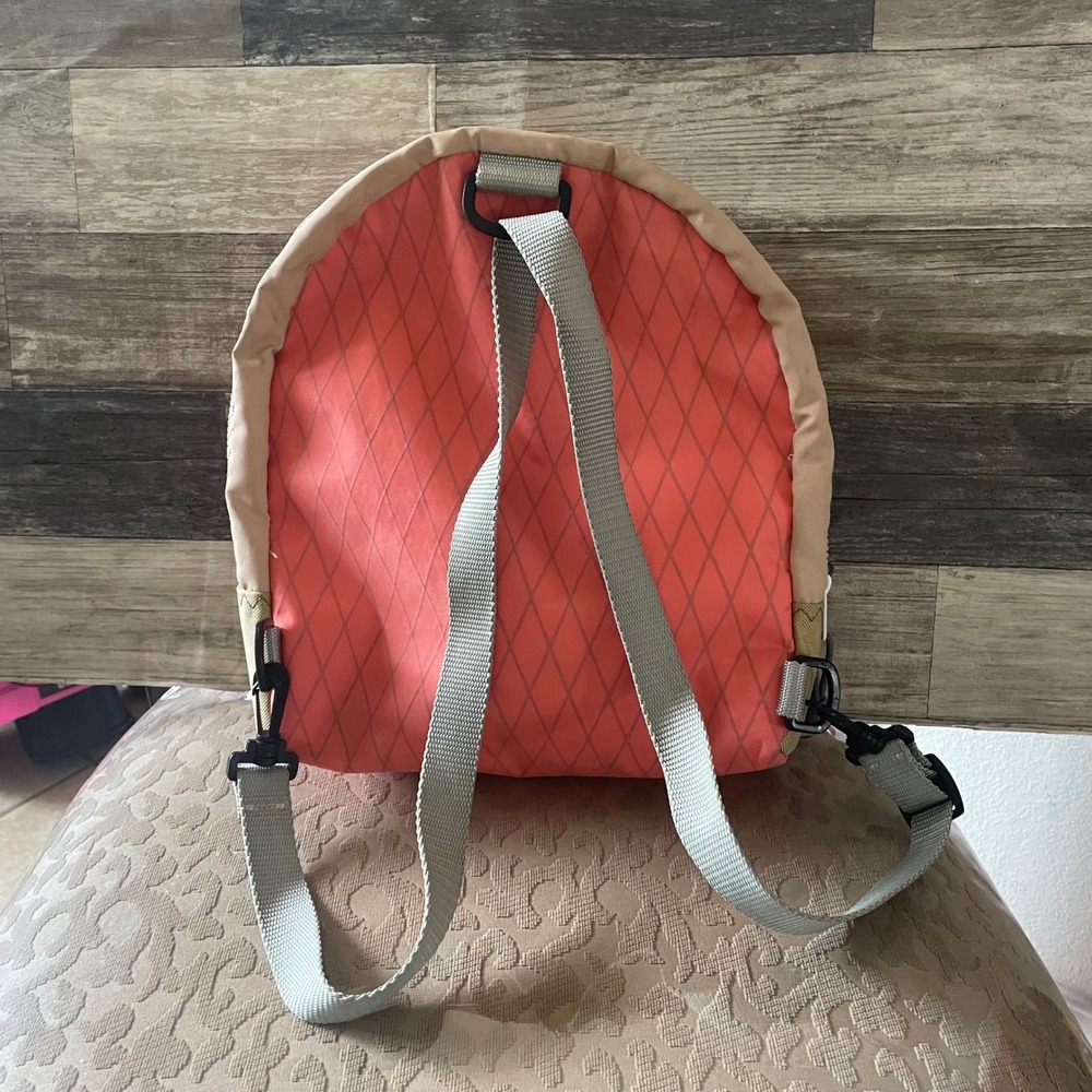 Hope Town Canvas Sailbag Recycled Sailcloth Backpack Coral Pink 242 Anthropology - Picture 4 of 8